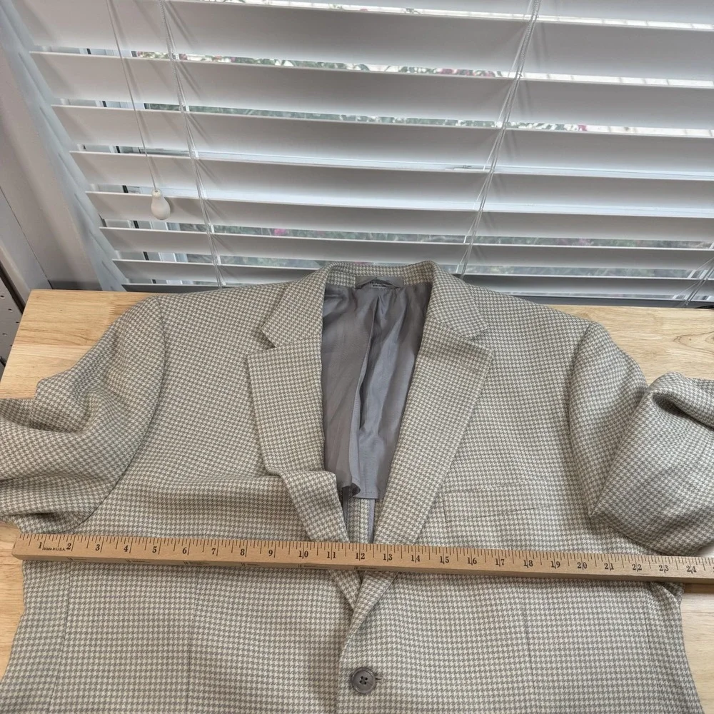 Ralph Lauren Blazer Men's‎ Size 48R Beige Houndstooth Wool 2-Button Jacket LRL